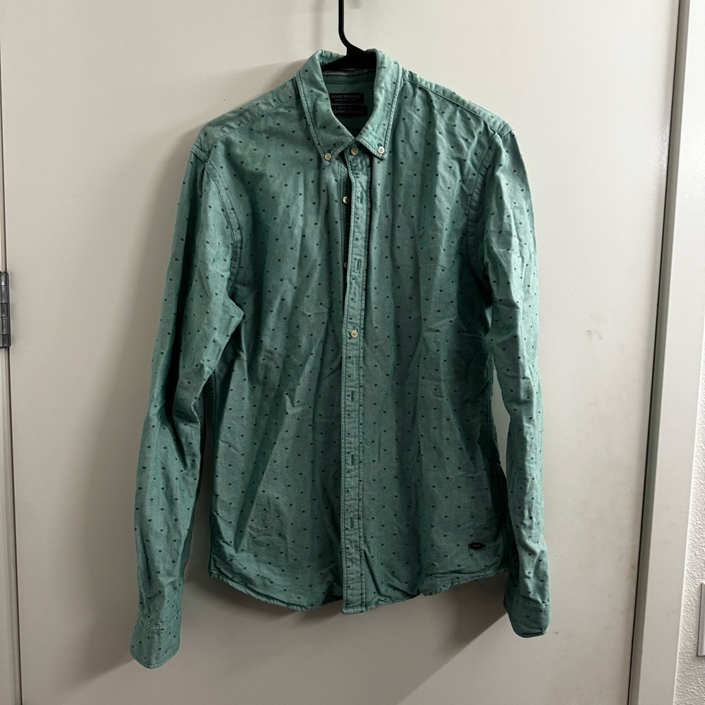 Scotch & Soda Teal Casual Button Down Shirt